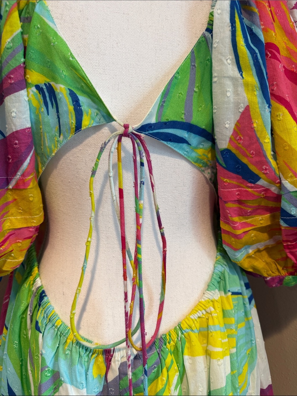 Farm Rio | Rainbow Leaves Midi Dress | XL - Picture 9 of 10